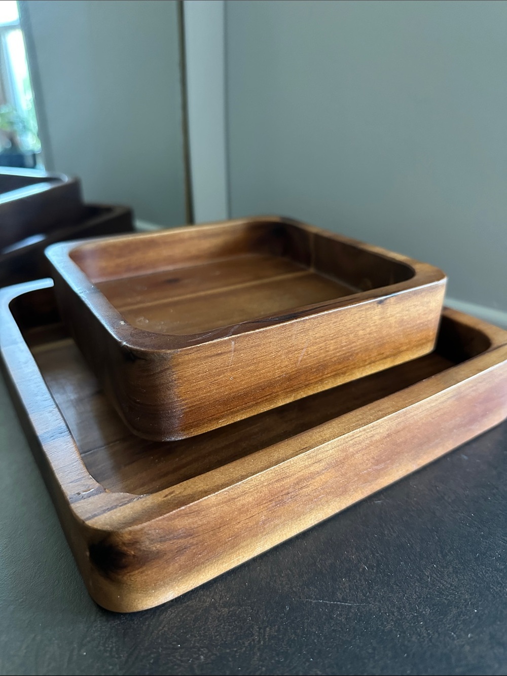 Pistachio Trays Teak Wood